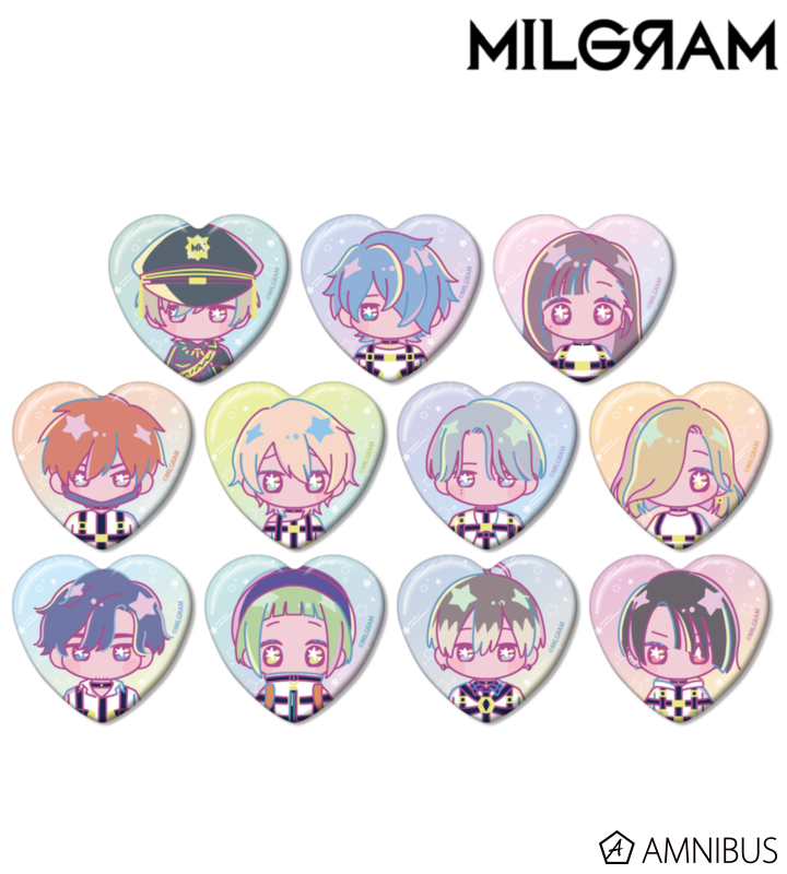 【アルマビアンカ】MILGRAM -ミルグラム- トレーディング ゆめぷち ハート型缶バッジ ver.B 1BOX入数：11