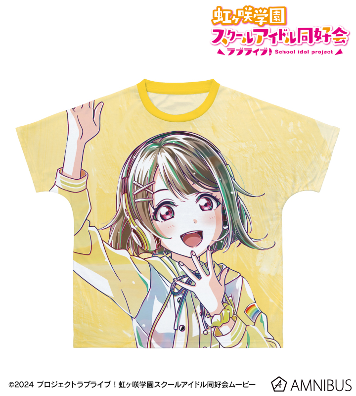 【アルマビアンカ】ラブライブ！虹ヶ咲学園スクールアイドル同好会 描き下ろし 中須かすみ ミラクル STAY TUNE！ Ani-Art フルグラフィックTシャツユニセックス（サイズ/XXXL）