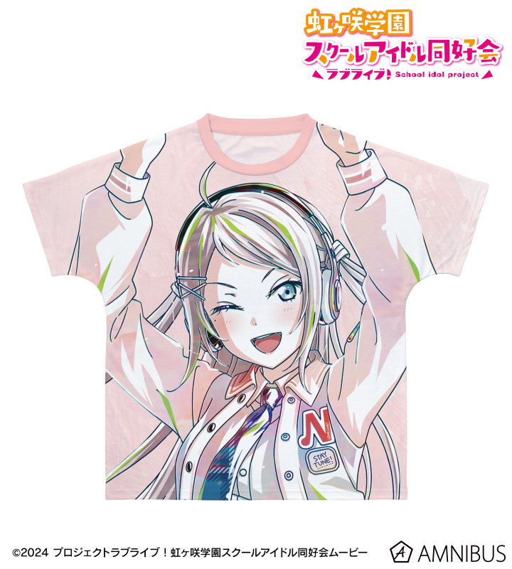 【アルマビアンカ】ラブライブ！虹ヶ咲学園スクールアイドル同好会 描き下ろし 鐘 嵐珠 ミラクル STAY TUNE！ Ani-Art フルグラフィックTシャツユニセックス（サイズ/XXXL）