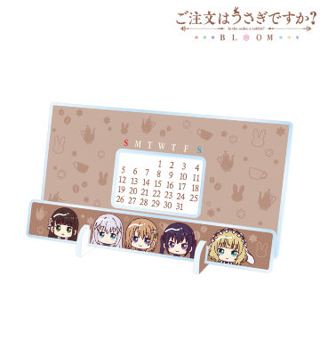 【アルマビアンカ】ご注文はうさぎですか？ BLOOM ちょこんと！ 卓上アクリル万年カレンダー