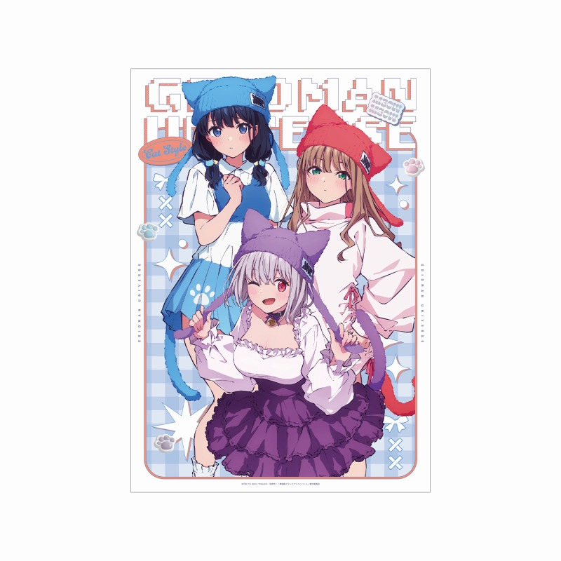 【アルマビアンカ】グリッドマン ユニバース 描き下ろし 集合 猫の着ぐるみver. A3マット加工ポスター