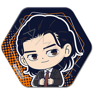 【シンクイノベーション】ひゃくえむ。 六角形缶バッジ I 仁神 黒スーツVer.