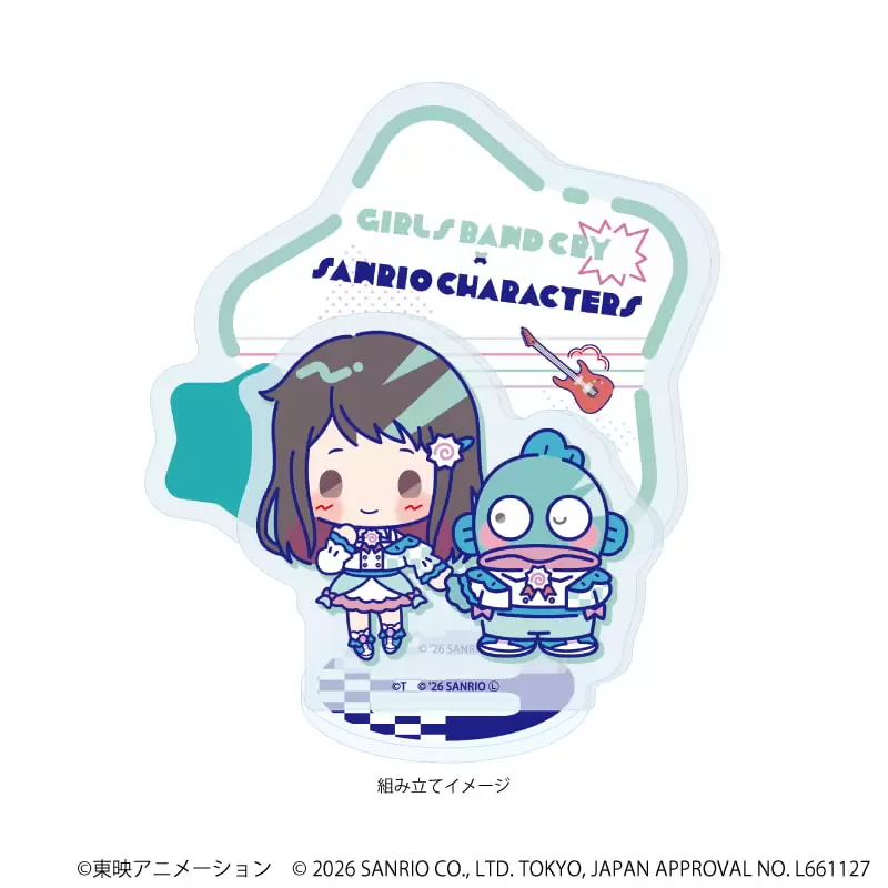 【A3】アクリルスタンドプレート「ガールズバンドクライ×サンリオキャラクターズ」08/リン×ハンギョドン（コラボイラスト）