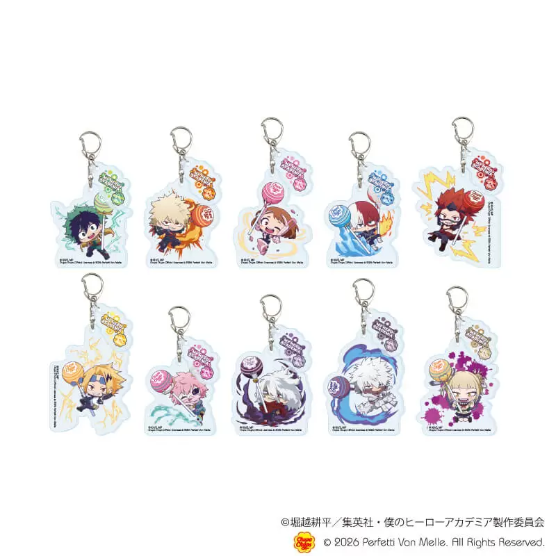 【A3】パーツ付きアクリルキーホルダー「アニメ 『僕のヒーローアカデミア』×チュッパチャプス」01/ブラインド（全10種）（ミニキャライラスト） 1BOX入数：10