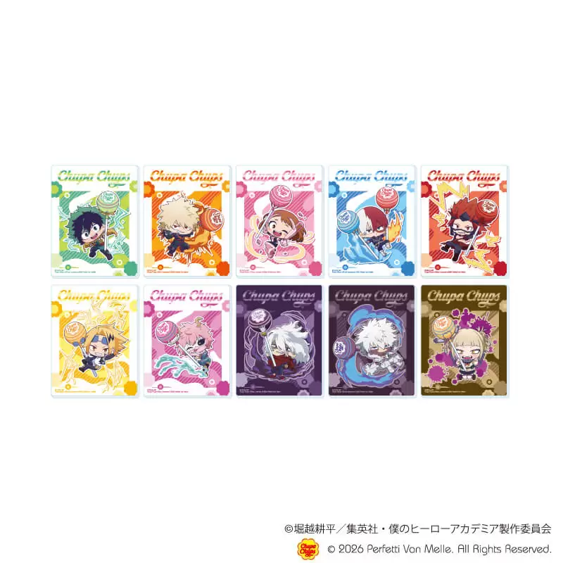 【A3】アクリルカード「アニメ 『僕のヒーローアカデミア』×チュッパチャプス」01/ブラインド（全10種）（ミニキャライラスト） 1BOX入数：10