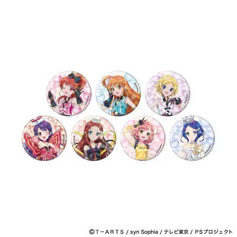 【A3】ホログラム缶バッジ（57mm）「プリティーシリーズ」01/コーデアレンジver. ブラインド（全7種）（描き下ろしイラスト） 1BOX入数：7