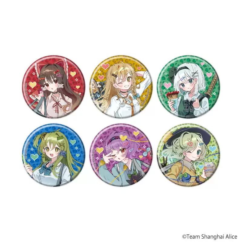 【A3】缶バッジ「東方Project」17/平成ギャルver. ブラインド（全6種）（描き起こしイラスト） 1BOX入数：6