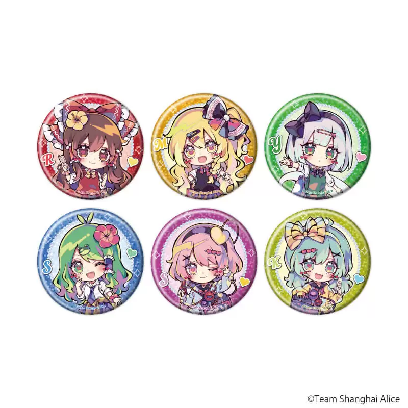【A3】缶バッジ「東方Project」18/平成ギャルver. ブラインド（全6種）（ミニキャライラスト） 1BOX入数：6