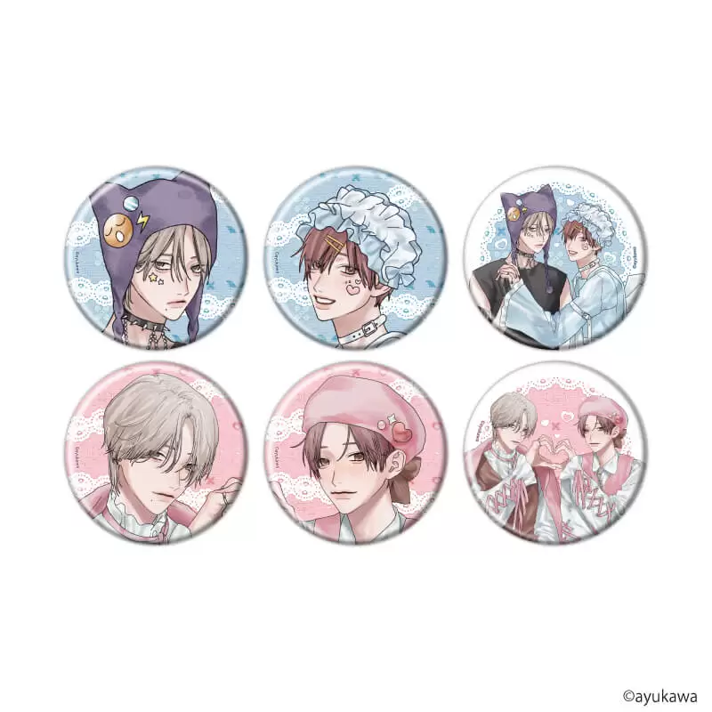【A3】缶バッジ「肇×唯」01/ブラインド（全6種）（描き下ろしイラスト） 1BOX入数：6