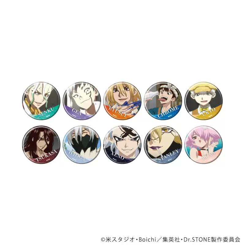 【A3】缶バッジ「Dr.STONE」41/ブラインド（全10種）（場面写イラスト） 1BOX入数：10