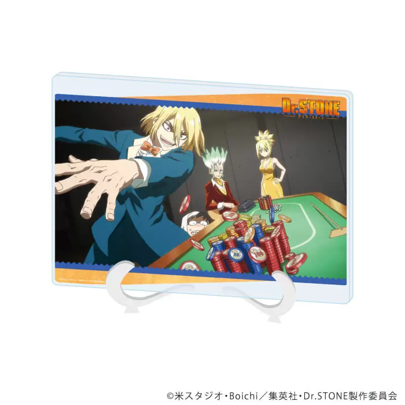 【A3】アクリルアートボード（A5サイズ）「Dr.STONE」14/石神千空&あさぎりゲン&七海龍水&コハク（場面写イラスト）
