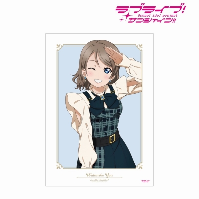 【アルマビアンカ】ラブライブ！サンシャイン！！ 描き下ろし 渡辺 曜 チェックワンピース衣装ver. A3マット加工ポスター