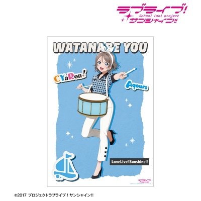【アルマビアンカ】ラブライブ！サンシャイン！！ 描き下ろし 渡辺 曜 The Blue Swell衣装ver. A3マット加工ポスター