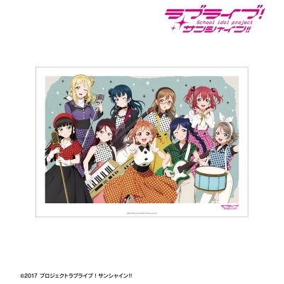 【アルマビアンカ】ラブライブ！サンシャイン！！ 描き下ろし 集合 The Blue Swell衣装ver. A3マット加工ポスター