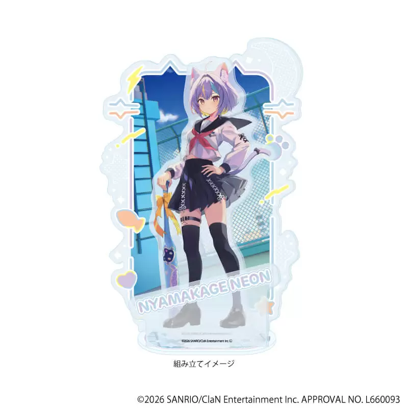 【A3】プレミアムアクリルジオラマプレート「にゃんたじあ！」06/若魔影ネオン 2026誕生日ver.（公式イラスト）