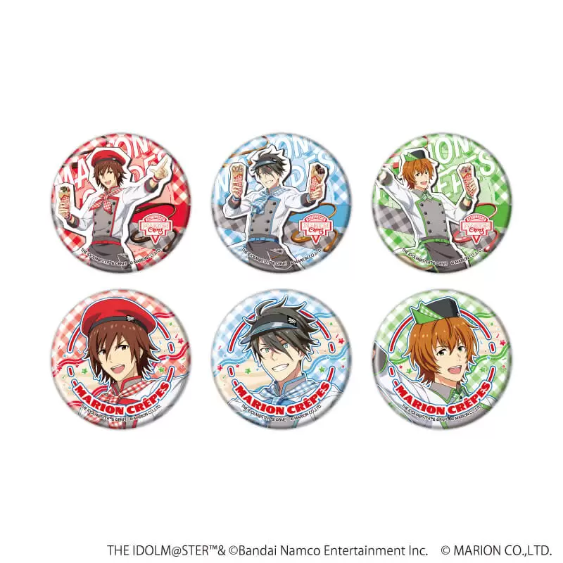 【A3】缶バッジ「アイドルマスター SideM」41/クレープ屋ver. トレーディング（全6種）（描き下ろしイラスト） 1BOX入数：6