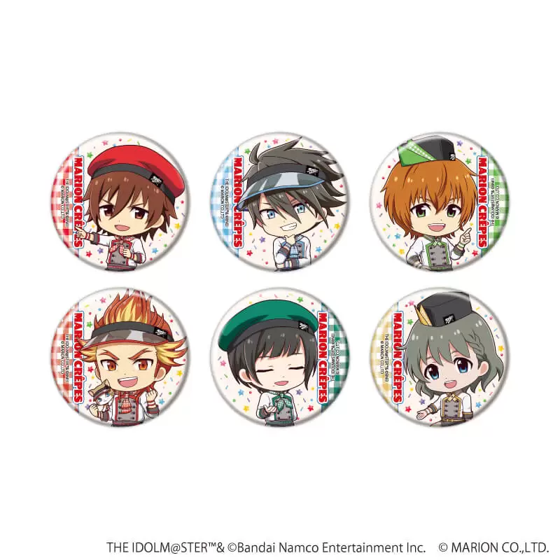 【A3】缶バッジ「アイドルマスター SideM」42/クレープ屋ver. トレーディング（全6種）（ミニキャライラスト） 1BOX入数：6