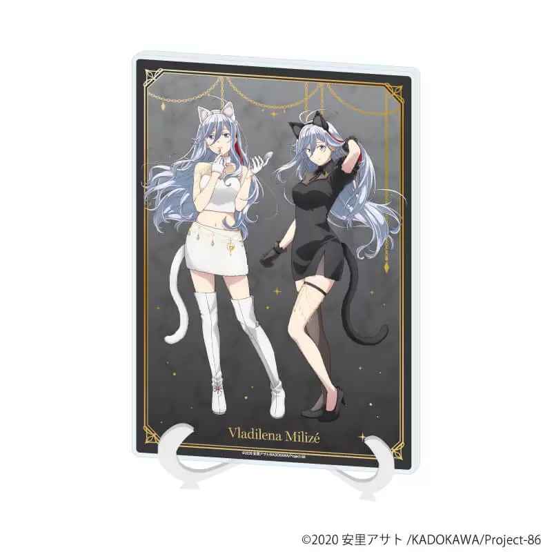 【A3】アクリルアートボード（A5サイズ）「86―エイティシックス―」01/ヴラディレーナ・ミリーゼ 白猫＆黒猫ver.（描き下ろしイラスト）