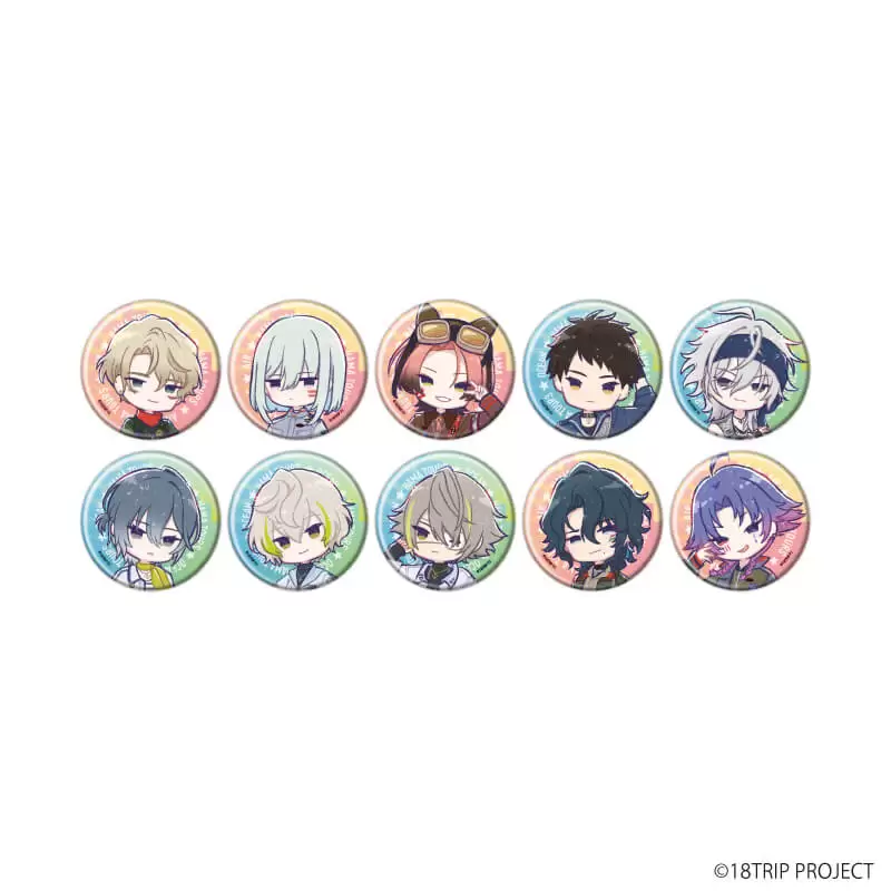 【A3】缶バッジ『18TRIP』09/ブラインド（全10種）（グラフアートイラスト） 1BOX入数：10