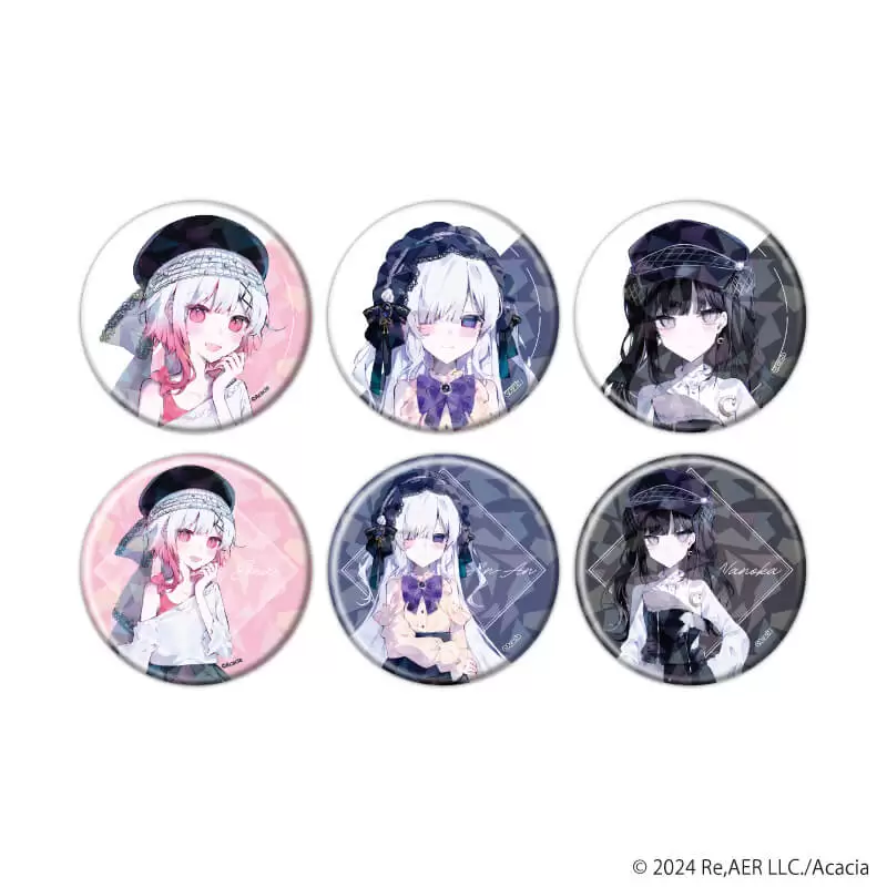 【A3】ホログラム缶バッジ（57mm）「魔法少女ノ魔女裁判」01/ダークガーリーファッションver. ブラインド（全6種）（描き下ろしイラスト） 1BOX入数：6