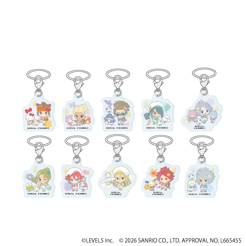 【A3】めじるしチャーム「イナズマイレブン×サンリオキャラクターズ」01/ブラインド（全10種）（コラボイラスト） 1BOX入数：10