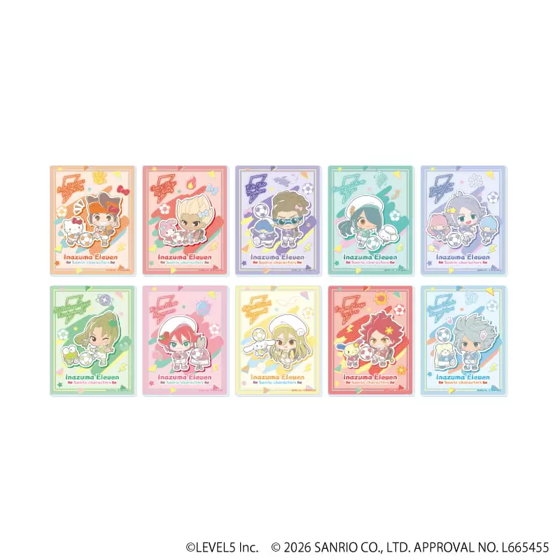 【A3】アクリルカード「イナズマイレブン×サンリオキャラクターズ」01/ブラインド（全10種）（コラボイラスト） 1BOX入数：10