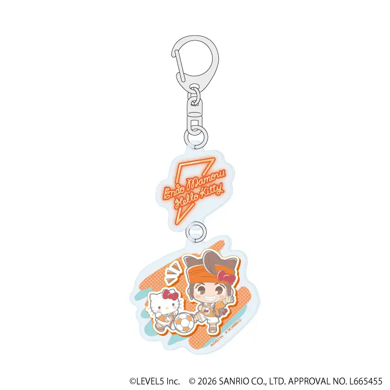 【A3】連結アクリルキーホルダー「イナズマイレブン×サンリオキャラクターズ」01/円堂守×ハローキティ（コラボイラスト）