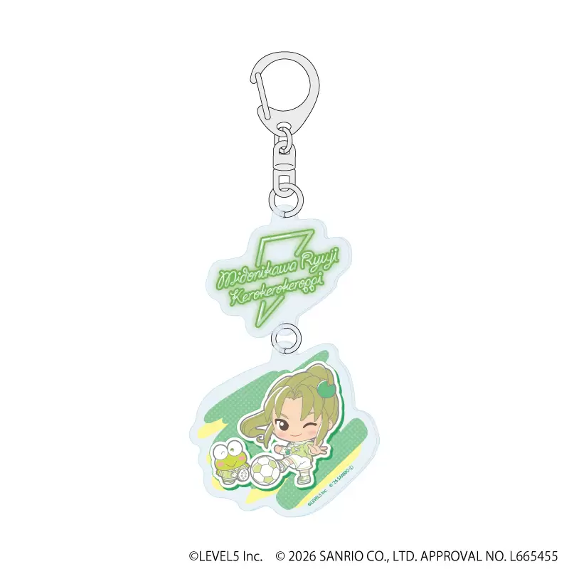 【A3】連結アクリルキーホルダー「イナズマイレブン×サンリオキャラクターズ」06/緑川リュウジ×けろけろけろっぴ（コラボイラスト）