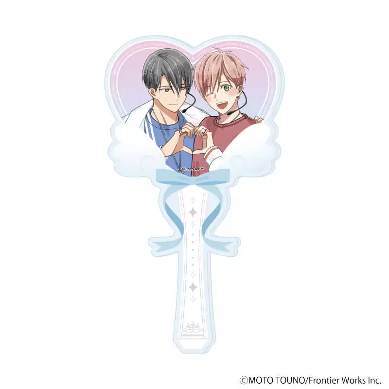 【A3】アクリルステッキ「灯乃モト先生」01/「箱推しBLフェア～アイドルたちとのカフェタイム～」（描き下ろしイラスト）