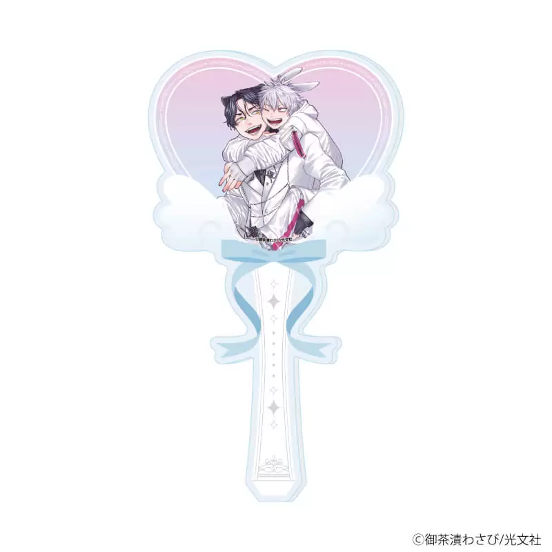 【A3】アクリルステッキ「御茶漬わさび先生」01/「箱推しBLフェア～アイドルたちとのカフェタイム～」（描き下ろしイラスト）