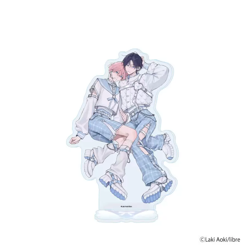 【A3】アクリルスタンド「青木らき先生」01/「箱推しBLフェア～アイドルたちとのカフェタイム～」（描き下ろしイラスト）