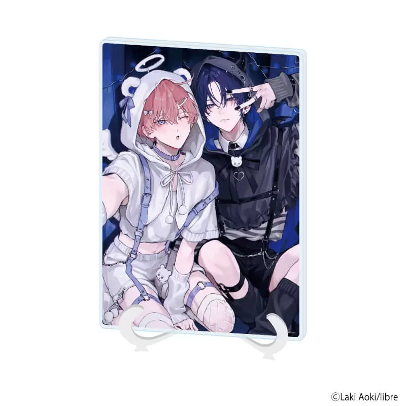【A3】アクリルアートボード（A5サイズ）「青木らき先生」01/「箱推しBLフェア～アイドルたちとのカフェタイム～」（公式イラスト）