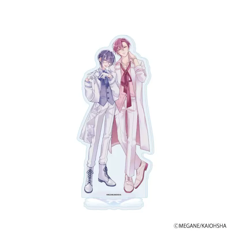 【A3】アクリルスタンド「めがね先生」04/「箱推しBLフェア～アイドルたちとのカフェタイム～」（描き下ろしイラスト）