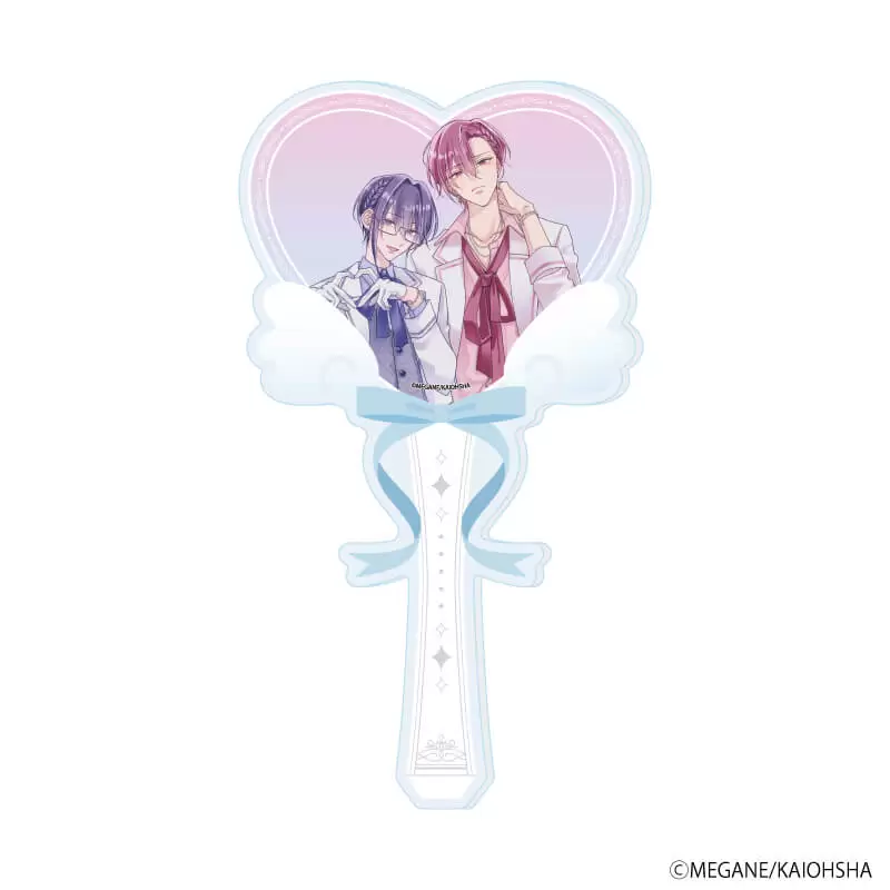 【A3】アクリルステッキ「めがね先生」01/「箱推しBLフェア～アイドルたちとのカフェタイム～」（描き下ろしイラスト）