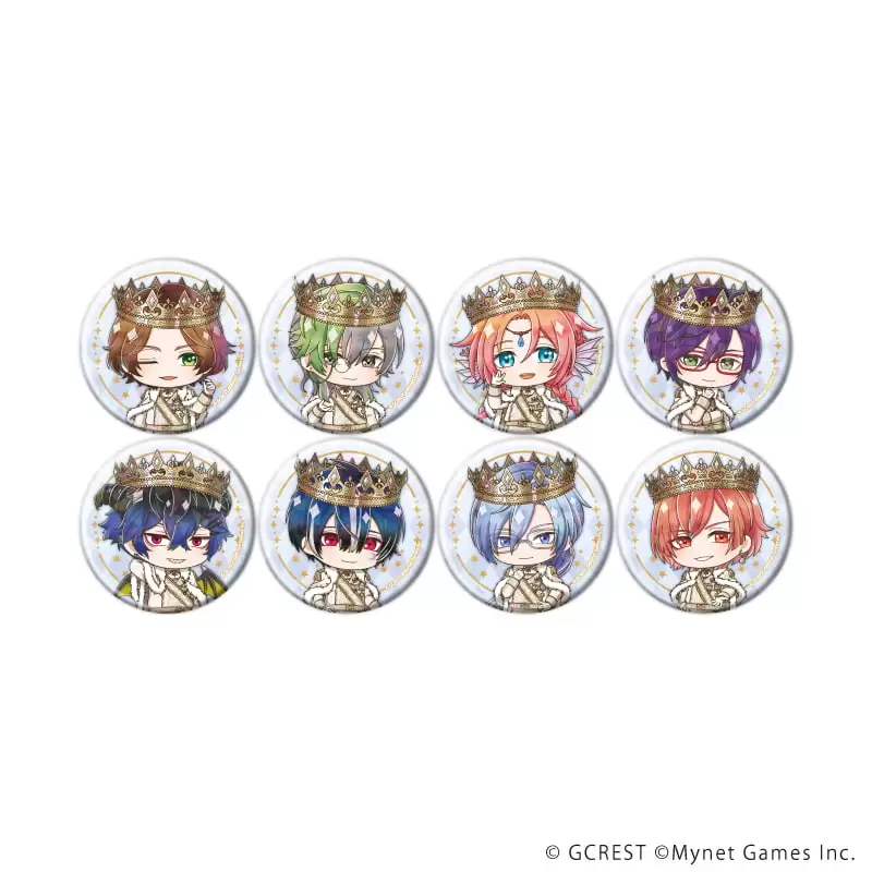 【A3】ホログラム缶バッジ（57mm）「夢王国と眠れる100人の王子様」26/ブラインド（全8種）（ミニキャライラスト） 1BOX入数：8