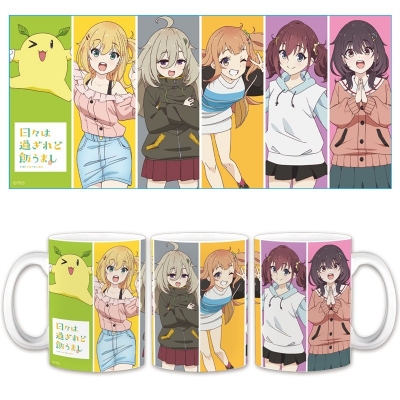 【アズメーカー】日々は過ぎれど飯うまし マグカップ まこ＆くれあ＆しのん＆つつじ＆なな＆モコ太郎