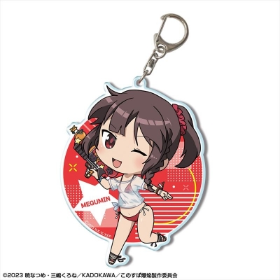 【ライセンスエージェント】この素晴らしい世界に爆焔を！ ビッグアクリルキーホルダー デザイン03（めぐみん/ちびキャラTシャツ水着Ver.）