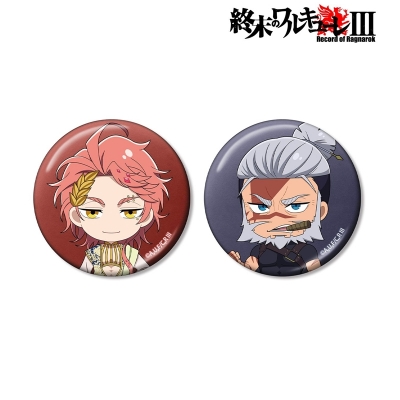 【アルマビアンカ】終末のワルキューレIII アポロン＆レオニダス王 ちびキャラ メタリック缶バッジ2個セット
