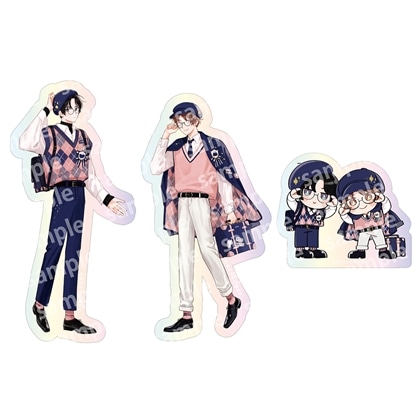【KADOKAWA】オーロラステッカーセット PINK/NAVY TRAD. CLUB ver. みなと商事コインランドリー