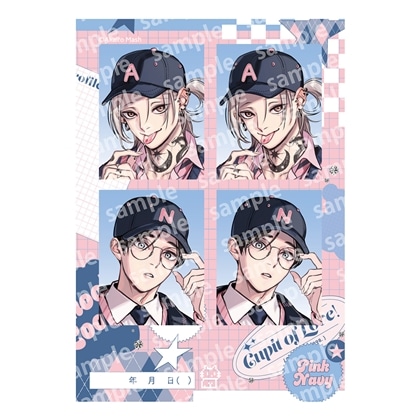 【KADOKAWA】プリントフォト風シール PINK/NAVY TRAD. CLUB ver. 愛の刺青