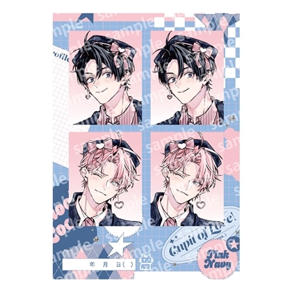 【KADOKAWA】プリントフォト風シール PINK/NAVY TRAD. CLUB ver. ピンクにきゅんしていいですか