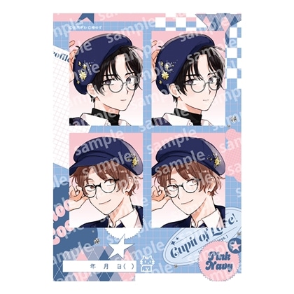 【KADOKAWA】プリントフォト風シール PINK/NAVY TRAD. CLUB ver. みなと商事コインランドリー