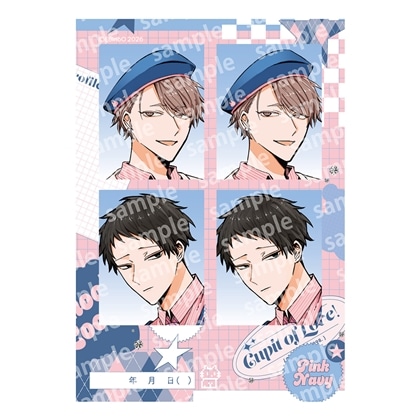 【KADOKAWA】プリントフォト風シール PINK/NAVY TRAD. CLUB ver. 悠と晴
