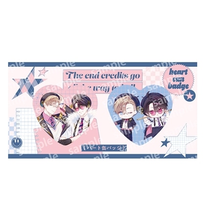【KADOKAWA】ハート缶バッジセット PINK/NAVY TRAD. CLUB ver. エンドロールは地獄まで