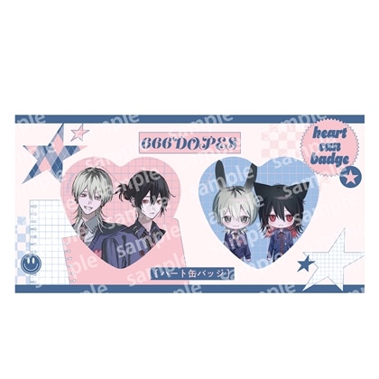 【KADOKAWA】ハート缶バッジセット PINK/NAVY TRAD. CLUB ver. 666DOPES
