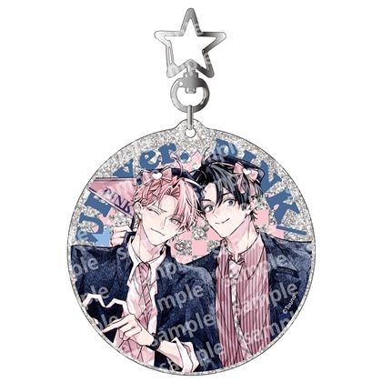 【KADOKAWA】ラメアクリルキーホルダー PINK/NAVY TRAD. CLUB ver. ピンクにきゅんしていいですか