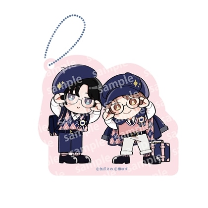 【KADOKAWA】アクリルブロックチャーム PINK/NAVY TRAD. CLUB ver. みなと商事コインランドリー