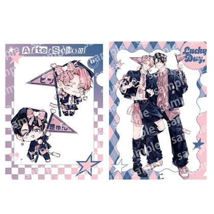 【KADOKAWA】クリアファイルセット PINK/NAVY TRAD. CLUB ver. ピンクにきゅんしていいですか