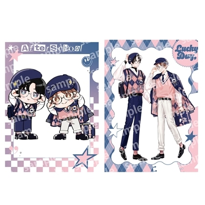 【KADOKAWA】クリアファイルセット PINK/NAVY TRAD. CLUB ver. みなと商事コインランドリー