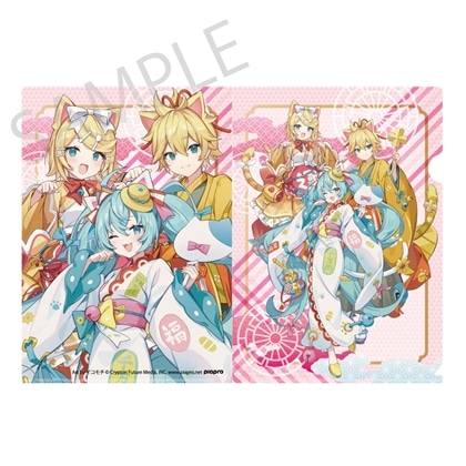 【KADOKAWA】「初音ミク×招き猫×真夏の熊谷」クリアファイル 初音ミク 白猫 / 鏡音リン・レン Art by イコモチ